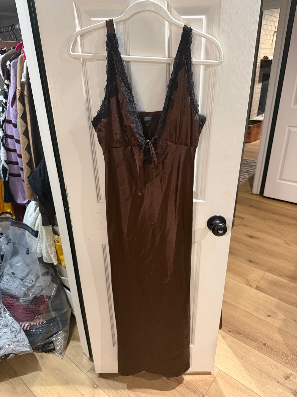 Wild fable Brown Lace-Trim Slip Dress - Women Intimates & Sleepwear